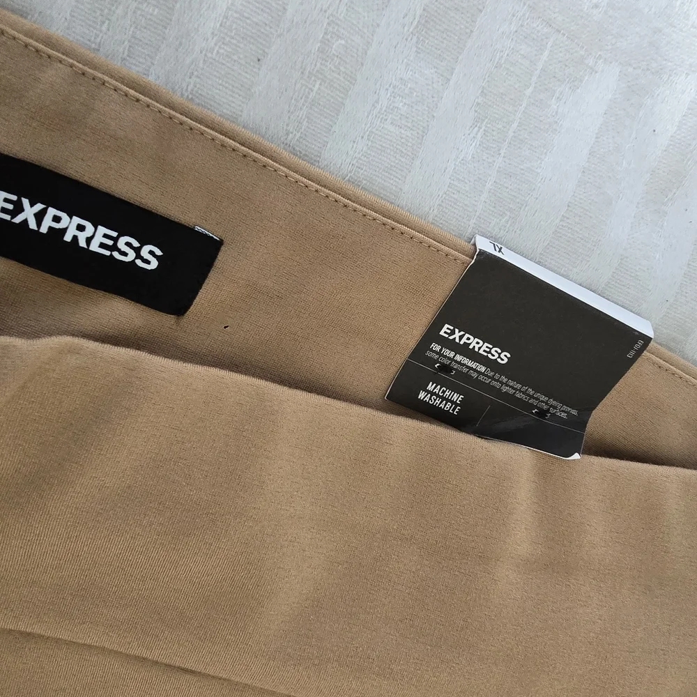 Express Tan Straight Leg Pants - Picture 2 of 5